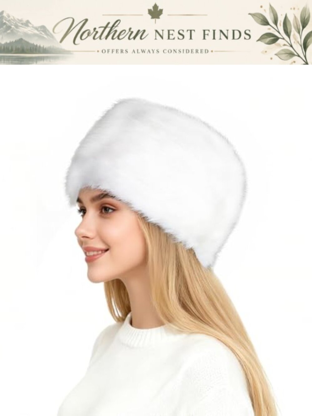 Faux Fur Winter Bucket Hat with Earwarmer Earmuff Warm Plush Cap
